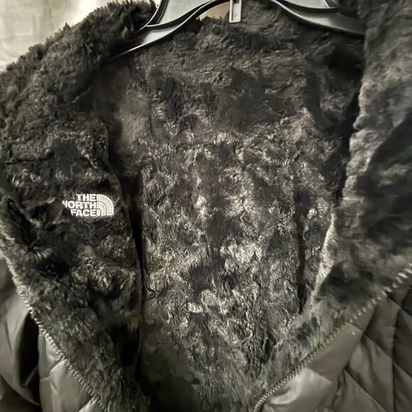 The North Face Women’s XL Jacket Black Quilted Full Zip Fleece Lined Winter Coat - Picture 2 of 4